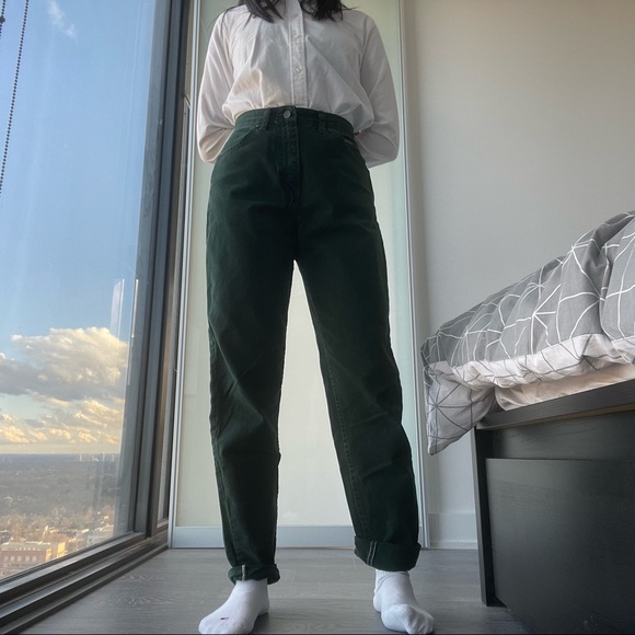 Vintage hunter green denim mom jeans - Picture 5 of 5